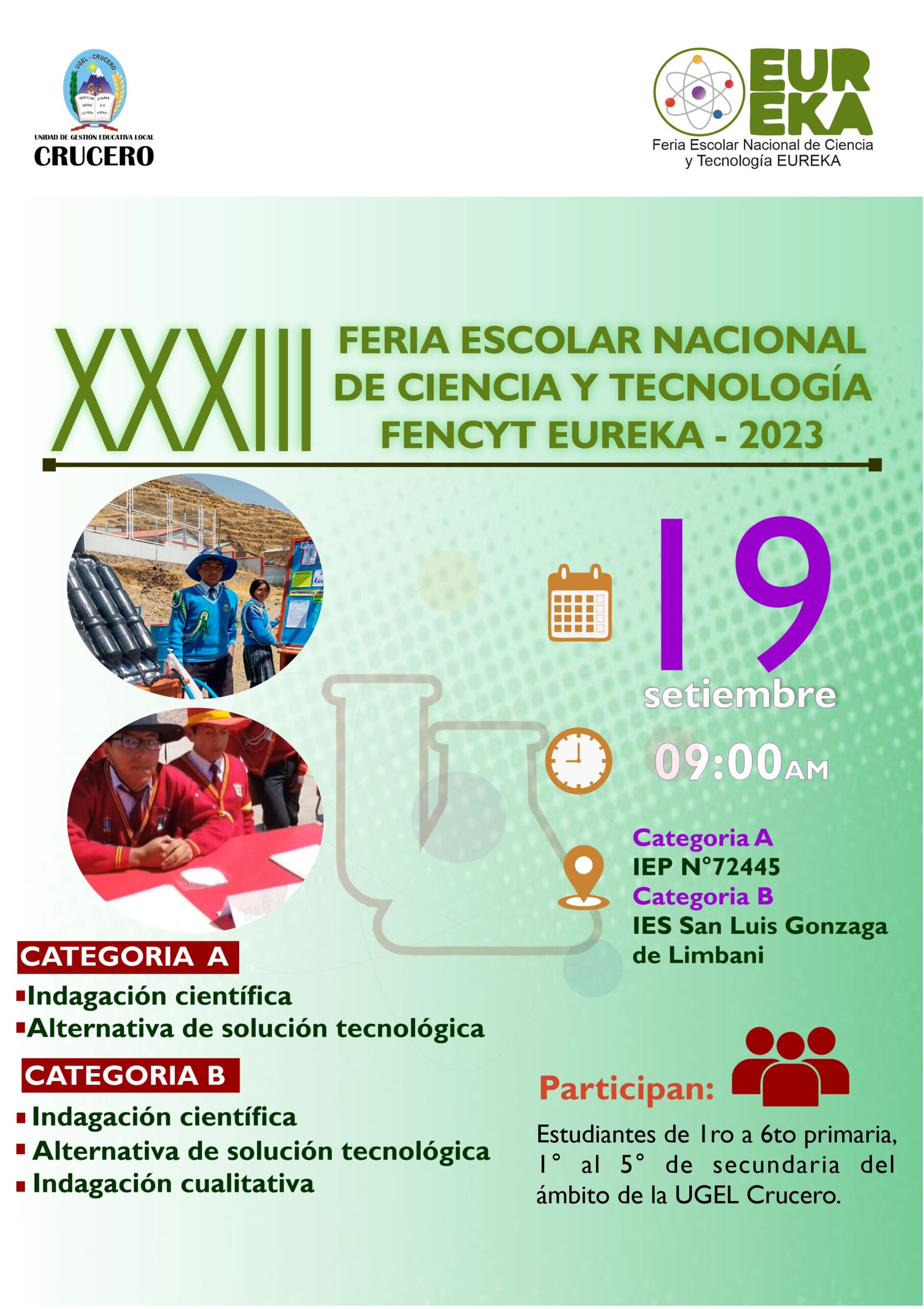 XXXIII FERIA ESCOLAR NACIONAL DE CIENCIA Y TECNOLOGÍA FENCIT - EUREKA ...